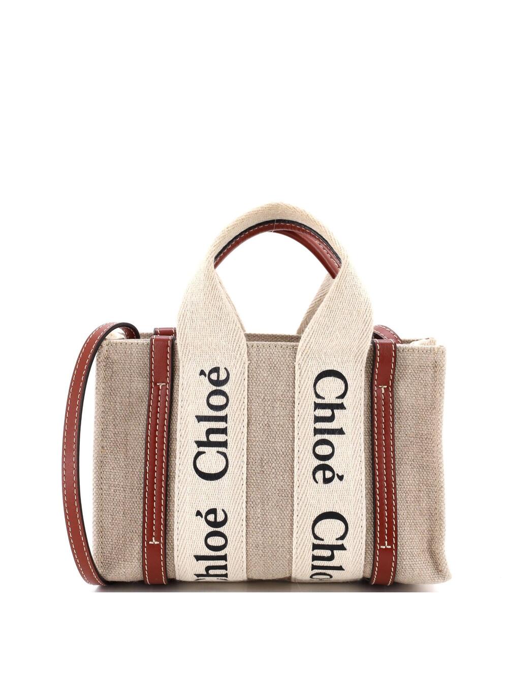 Chloe Woody Convertible Tote Canvas #348068C61B